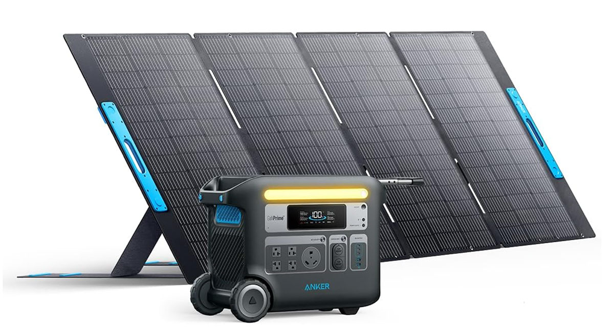 Portable power station and solar panels