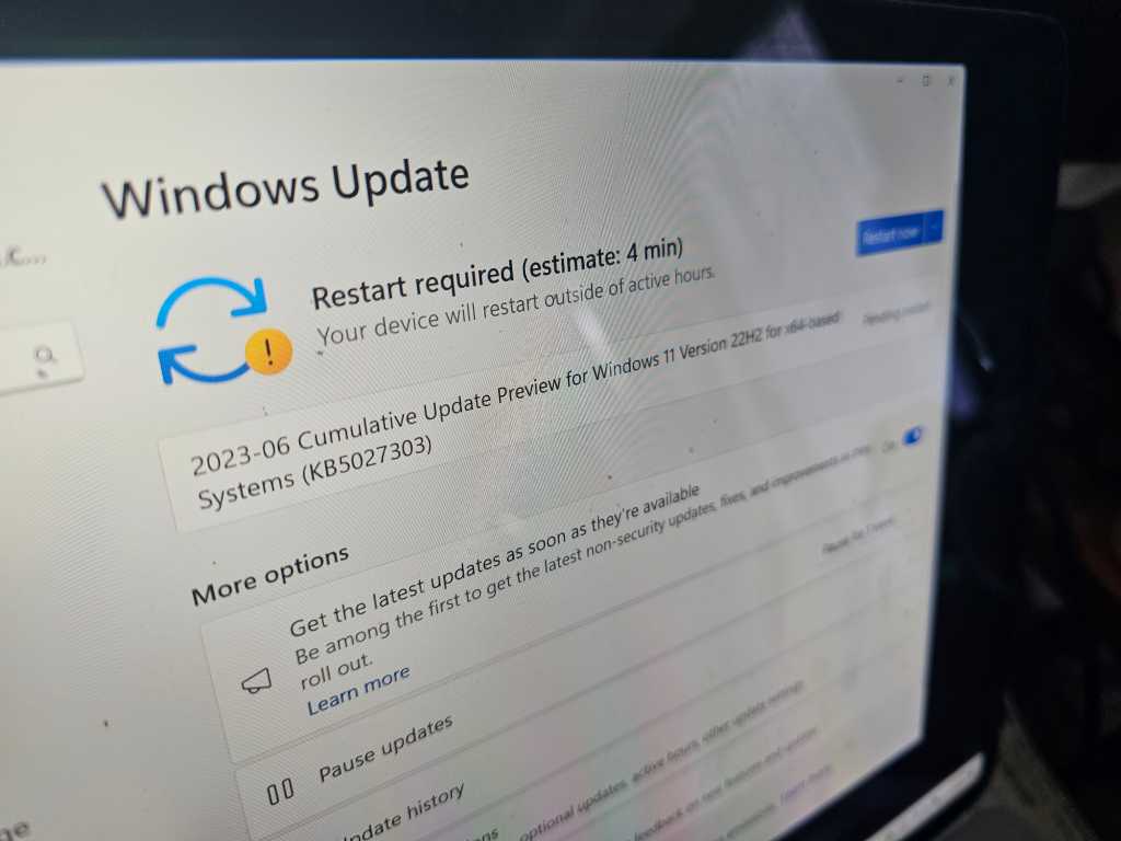 Windows Update restart