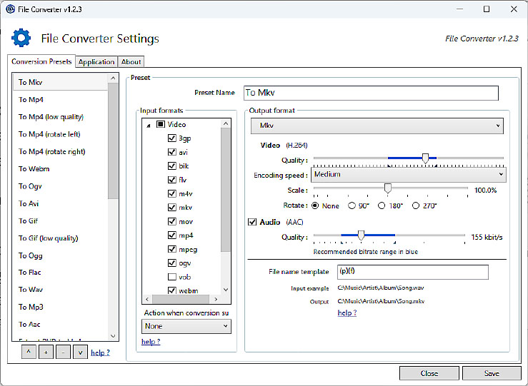 Der kostenlose File Converter bietet schnelle Umwandlungen von vielen Dateiformaten an. Seine Stärken hat das Programm vor allem bei Grafik- und Videoformaten, bei denen es mehrere Qualitätsstufen anbietet.