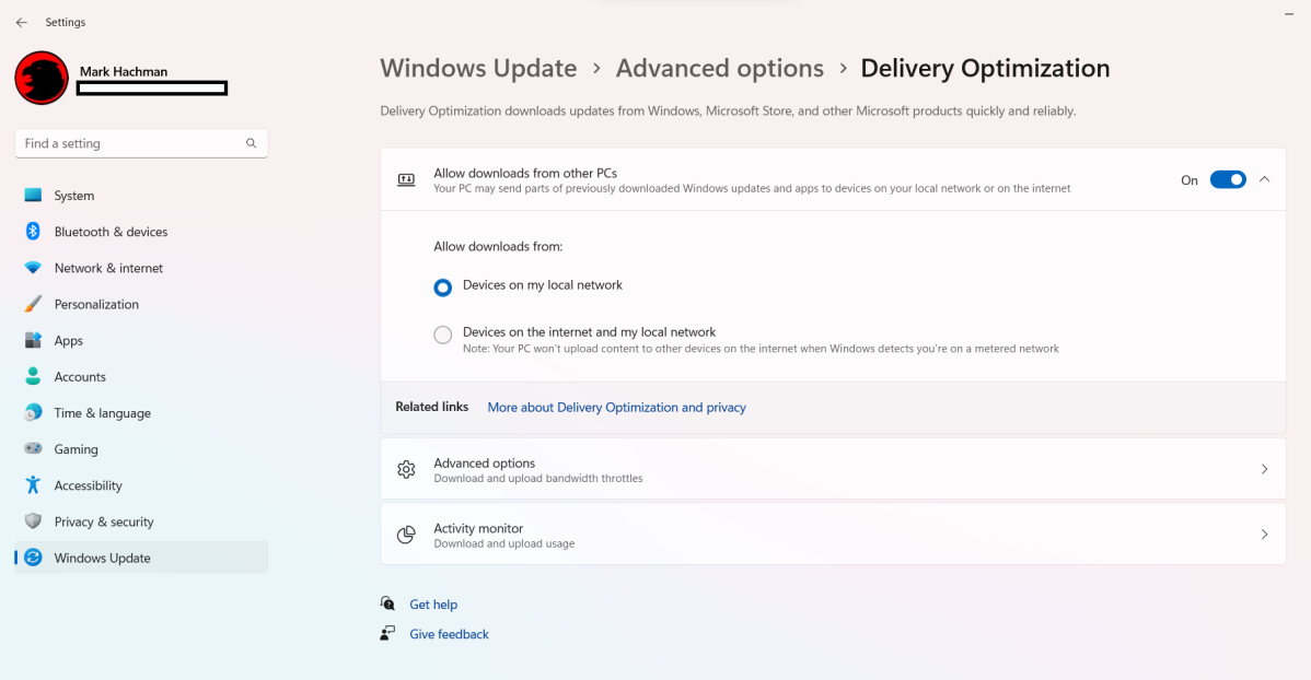 Windows 11 Delivery Optimization